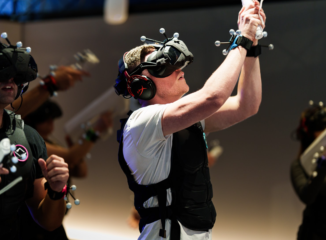 Guests in holodeck in awe of VR experience