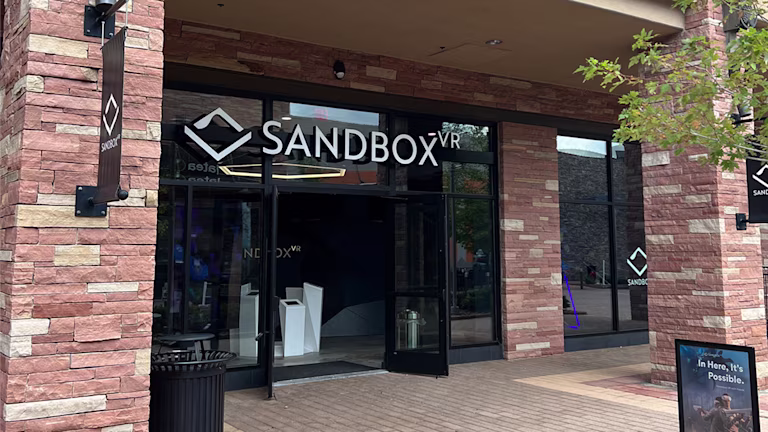 Sandbox VR Park Meadows storefront and entrance