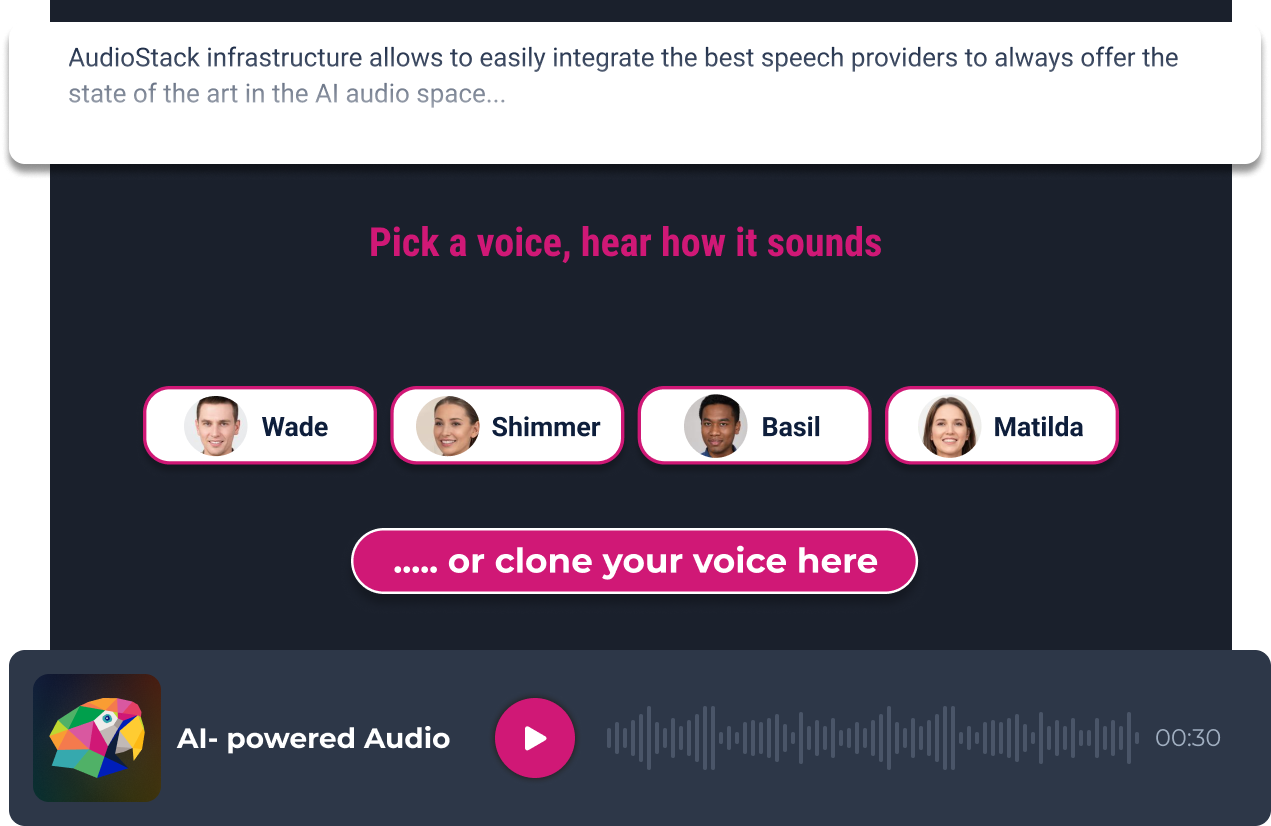 AudioStack radio ads voice library