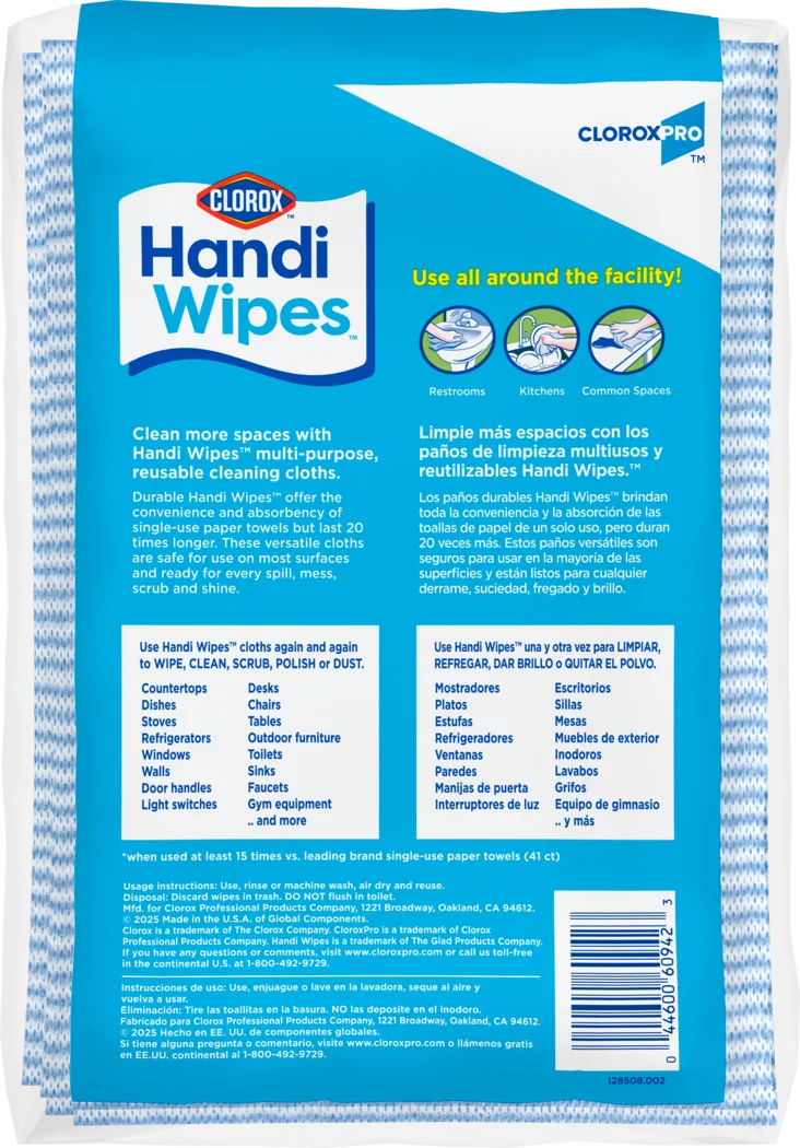 Back label of Clorox Handi Wipes