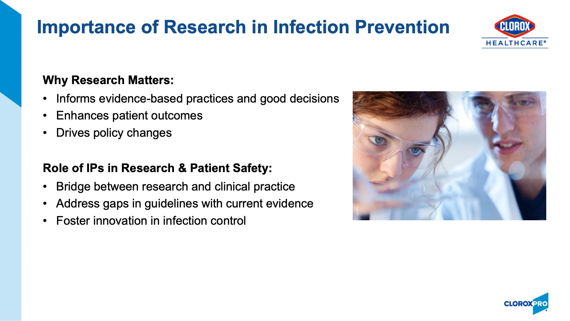 An infographic showing why research matters and the role of IPs in research and patient safety