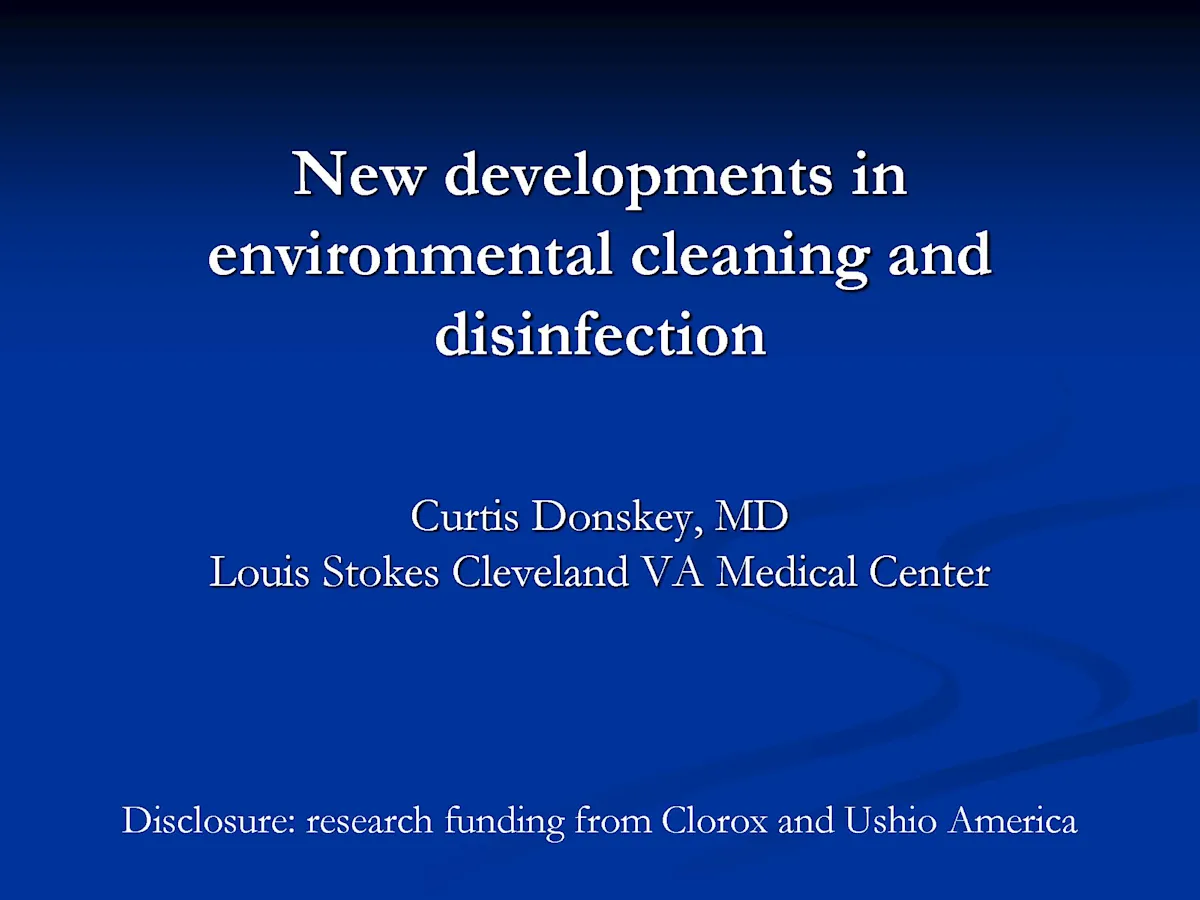 PDF cover image for New developments in environmental cleaning and disinfection discussion by Curtis Donskey, MD