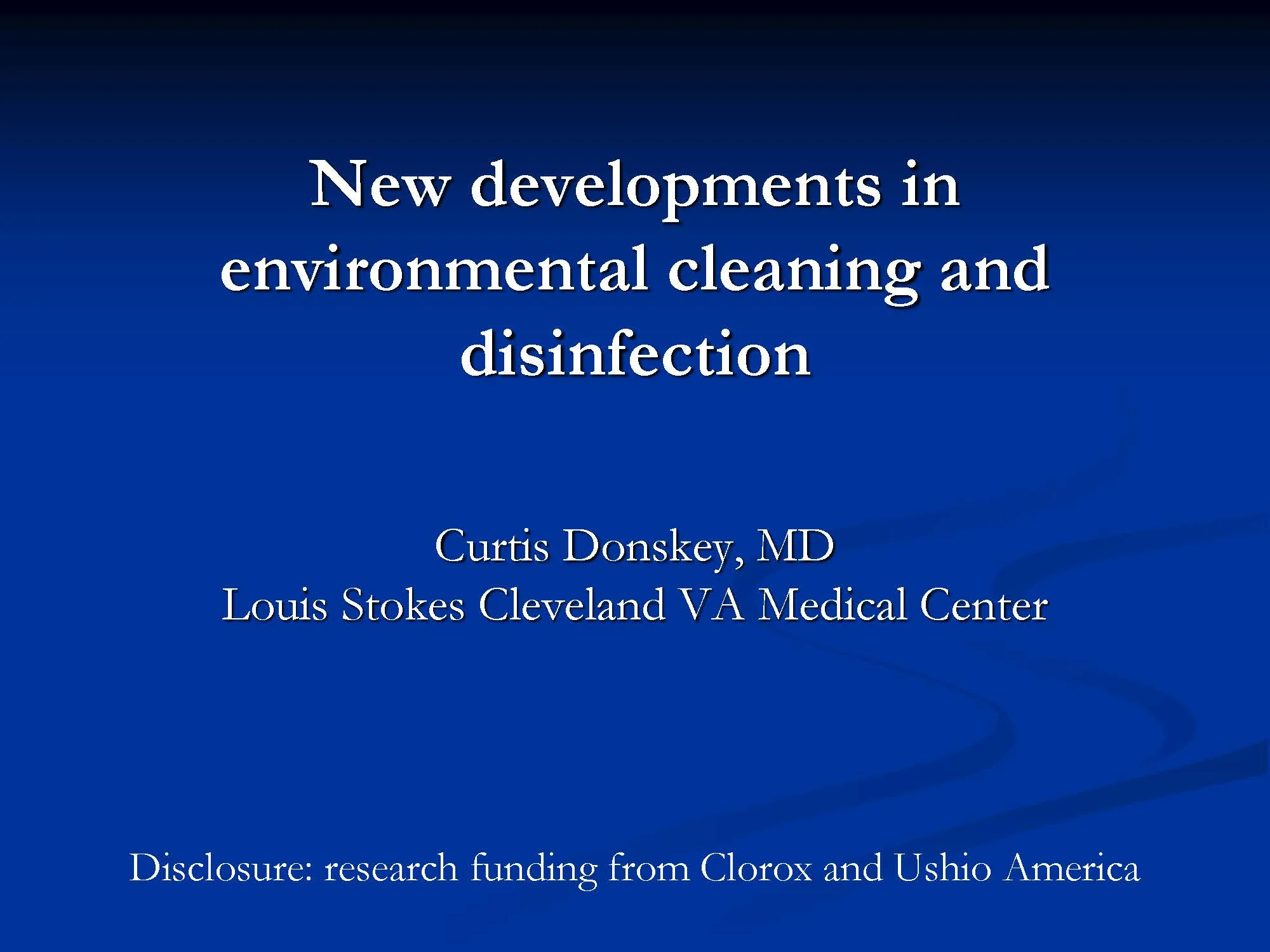 PDF cover image for New developments in environmental cleaning and disinfection discussion by Curtis Donskey, MD