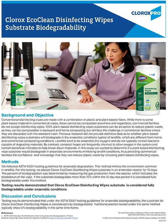 Cover of the guide to disinfecting wipes substrate biodegradability