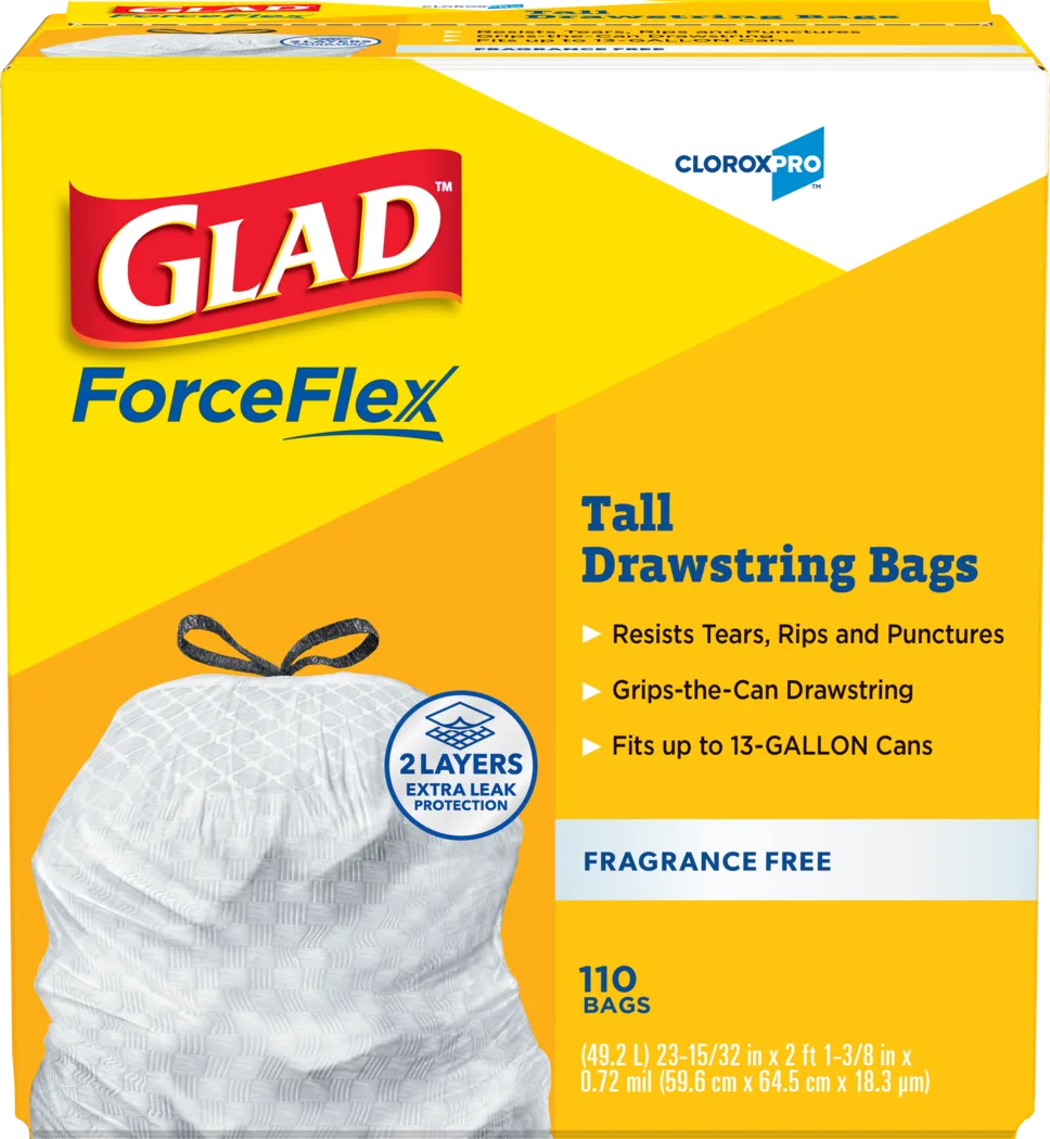 Box of Glad ForceFlex Tall Drawstring Bags