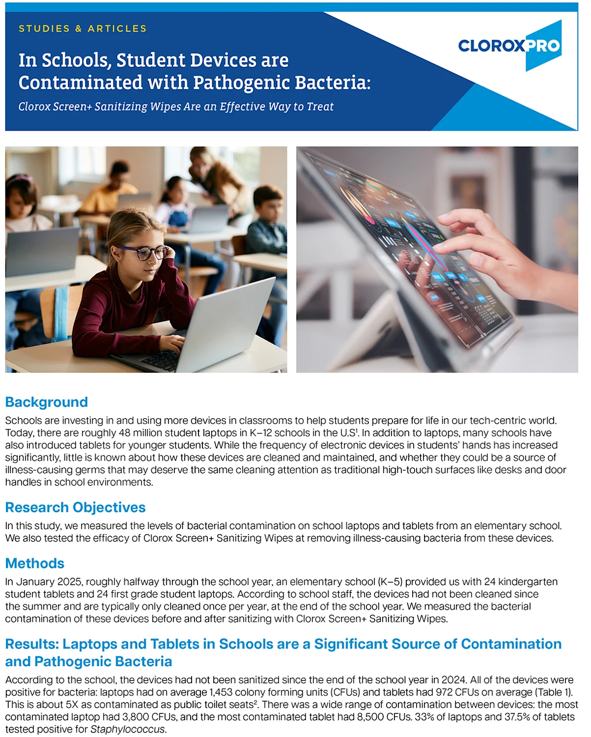 Thumbnail of the cover of the cover of the study showing students looking at and touching laptops and tablets