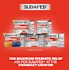FOR MAXIMUM STRENGTH RELIEF ASK FOR SUDAFED® AT THE PHARMACY COUNTER