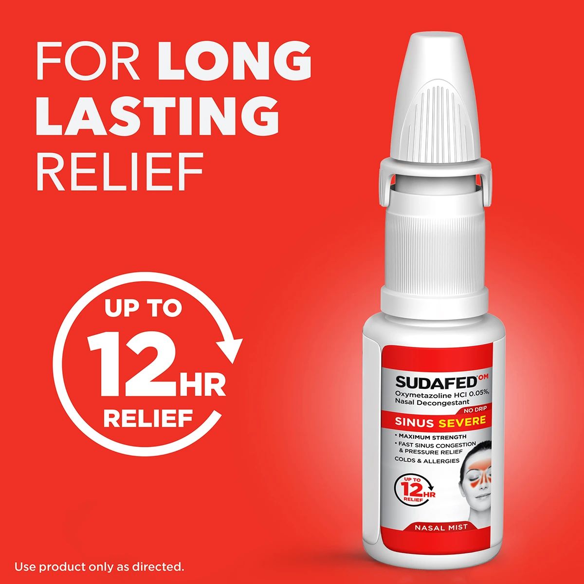 SUDAFED® OM Sinus Severe No Drip Nasal Spray for up to 12 hour long lasting relief
