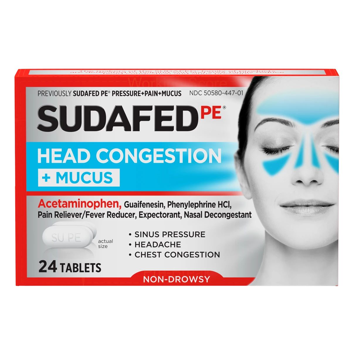 SUDAFED PE® Head Congestion + Mucus package front