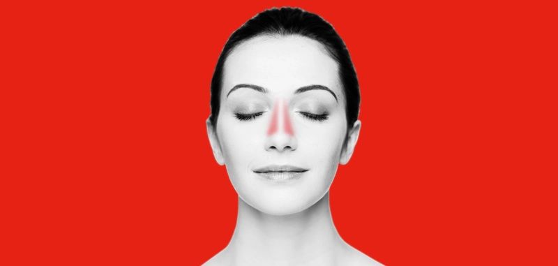 Ethmoid sinus congestion and pressure highlighted between eyes