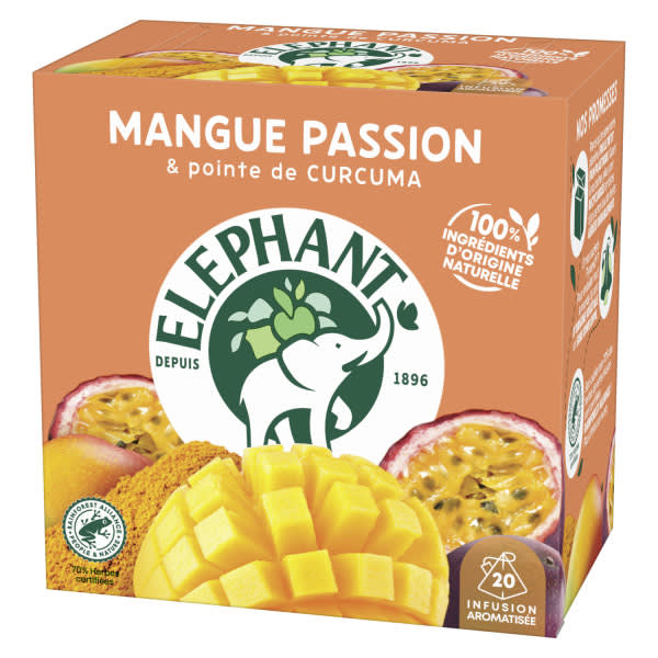 Eléphant ® Infusion Mangue Passion & touche de Curcuma NOUVEAU