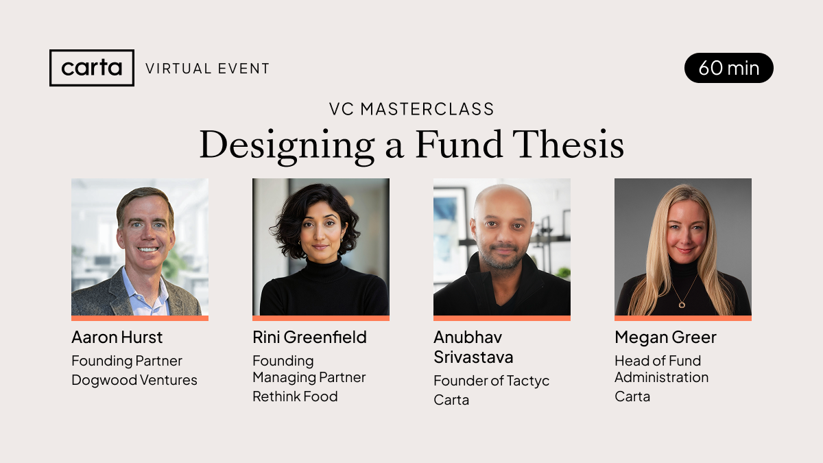 VC Masterclass – Designing a Fund Thesis