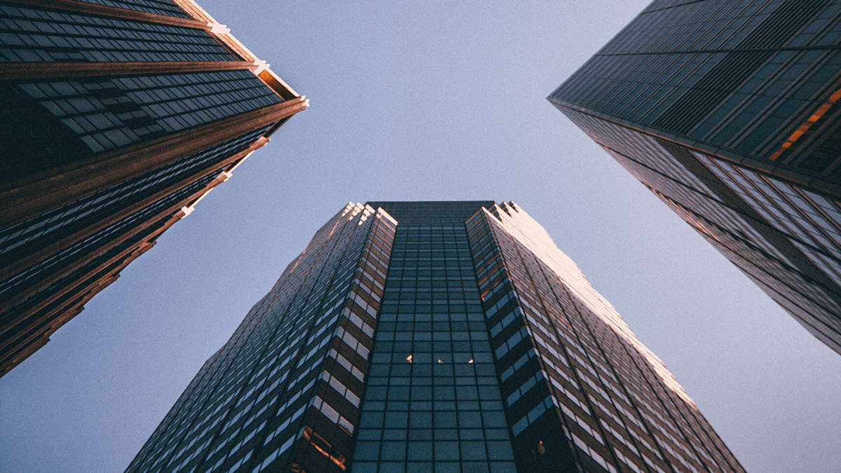 View of buildings from bottom up