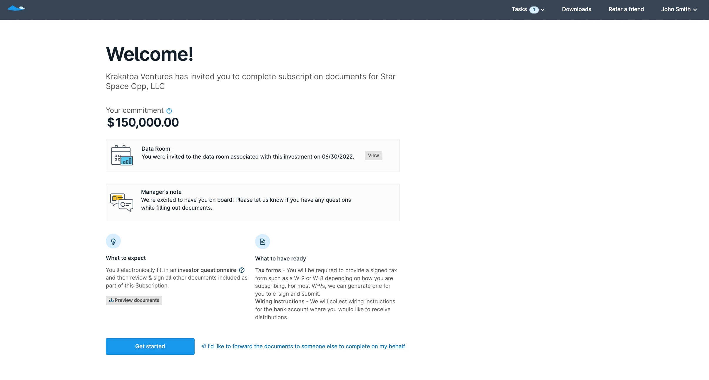 What to expect user flow