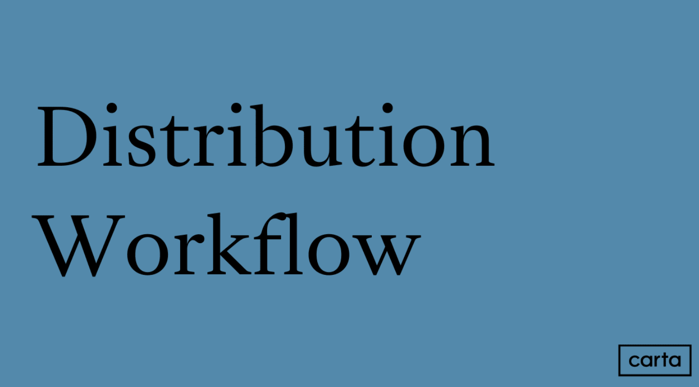 Distribution Workflow