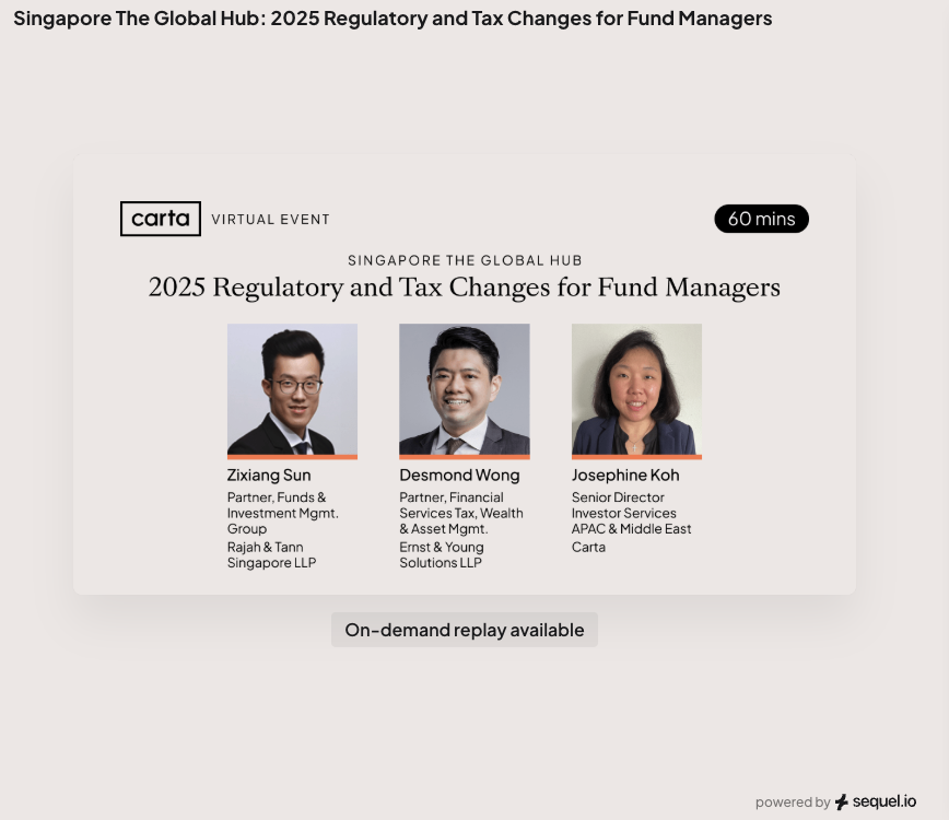 Singapore The Global Hub: 2025 Regulatory and Tax Changes for Fund Managers