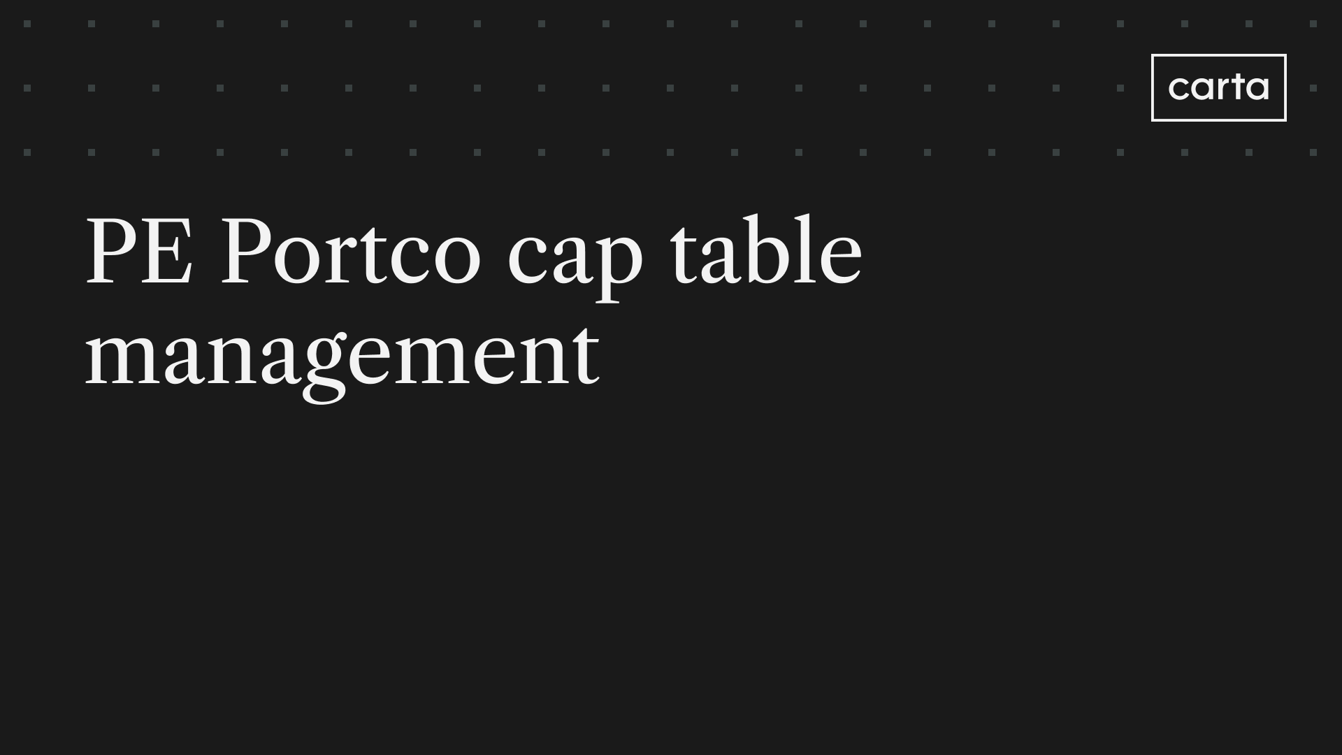 Video Still | PortCo Management