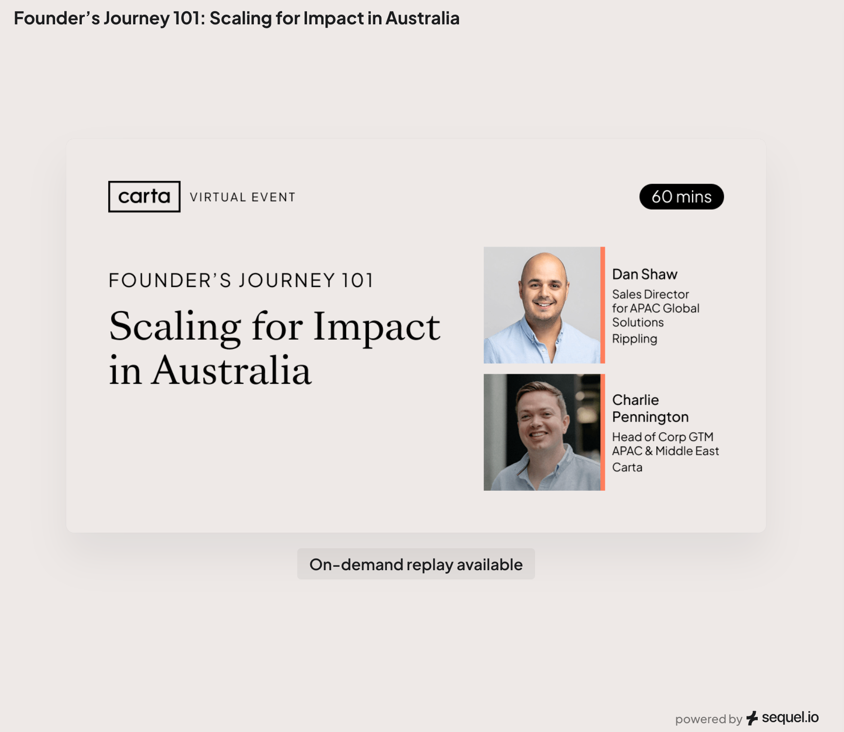 Founder’s Journey 101: Scaling for Impact in Australia