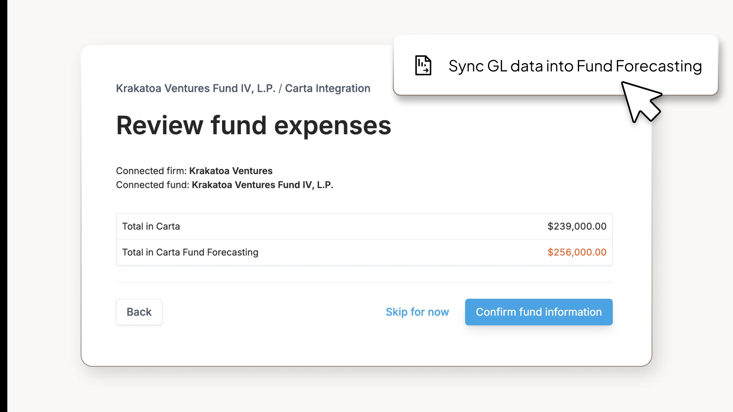 Your general ledger cash flow data, integrated with Fund Forecasting (in-blog image)