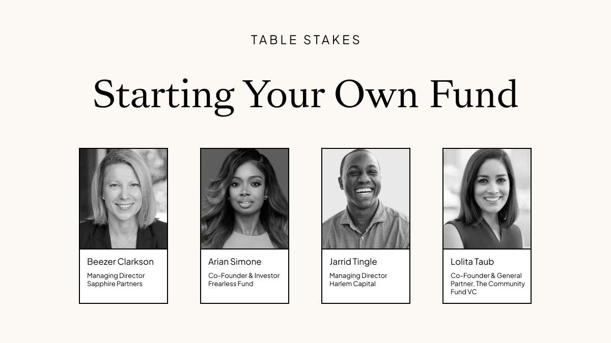 Starting Your Own Fund: A conversation from Table Stakes 2020
