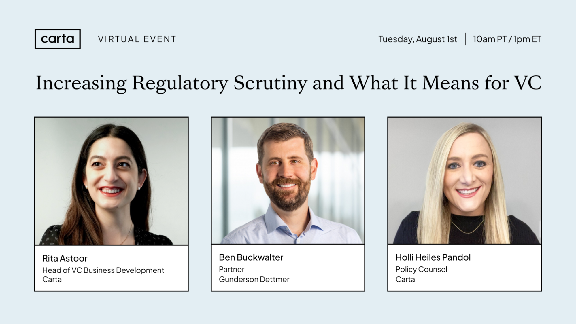 Carta web event: Increasing regulatory scrutiny