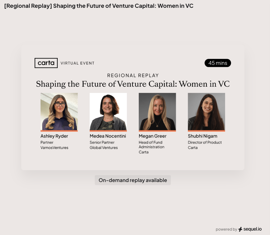 [Regional Replay] Shaping the Future of Venture Capital: Women in VC