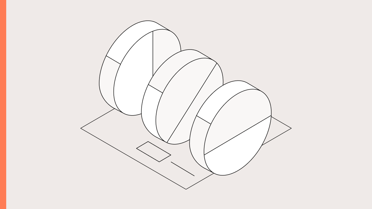 Three animated pie charts