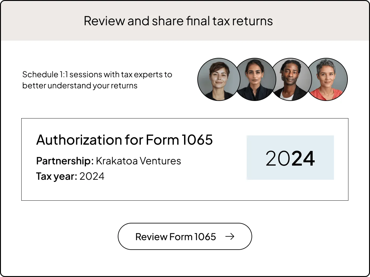 Product UI | Fund Tax | "Tax filings handled" | US & UK