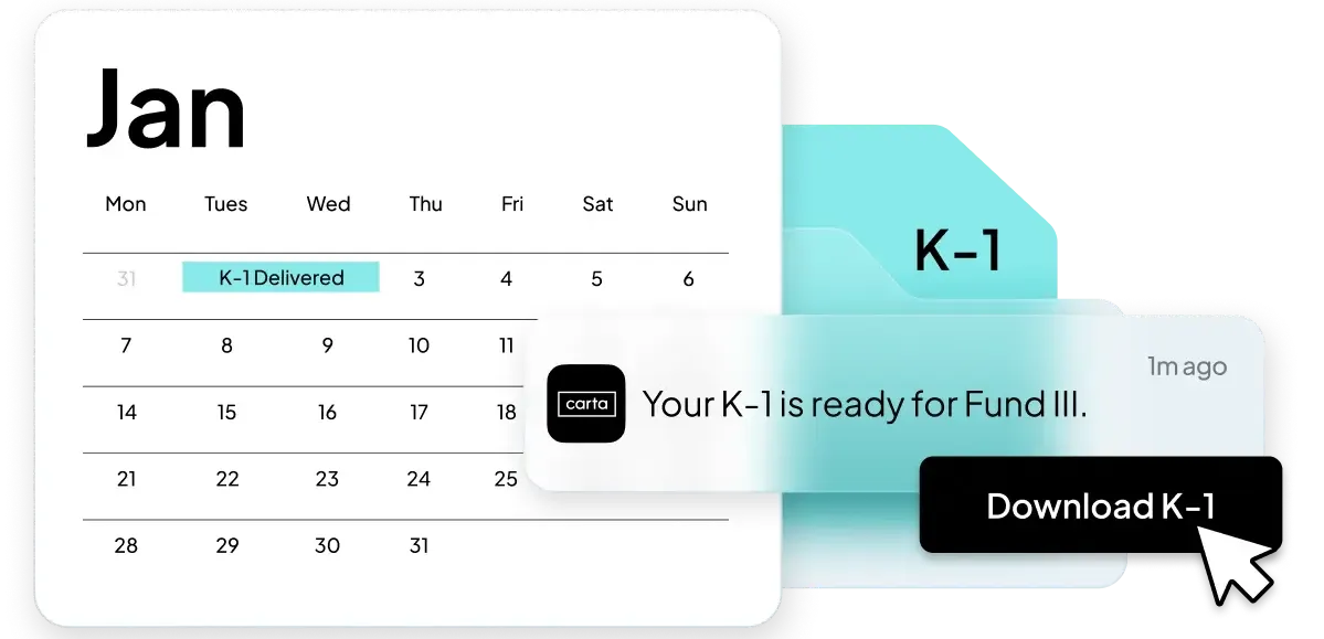 K1 calendar overview on Carta