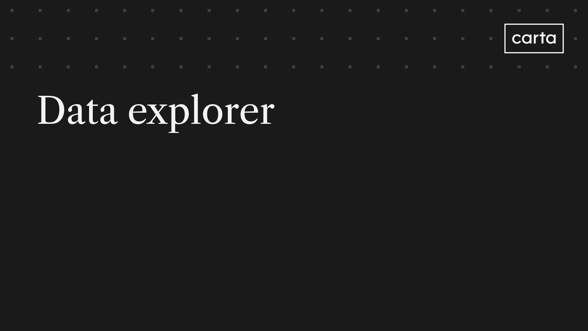 Data explorer