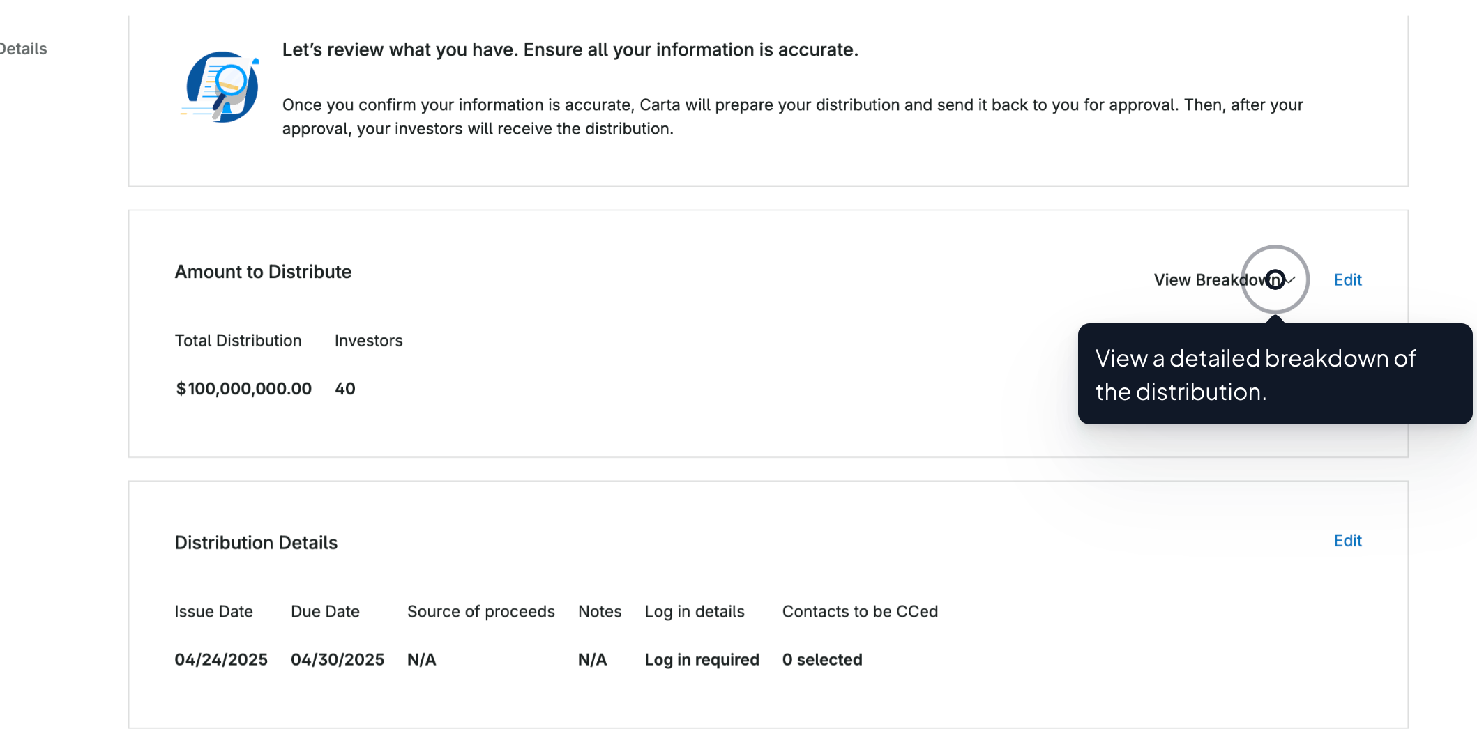 Tour Asset | PE Fund Management | Prepare Distributions