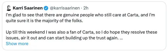 Carta Made Serious Mistakes and I'm Deeply Sorry