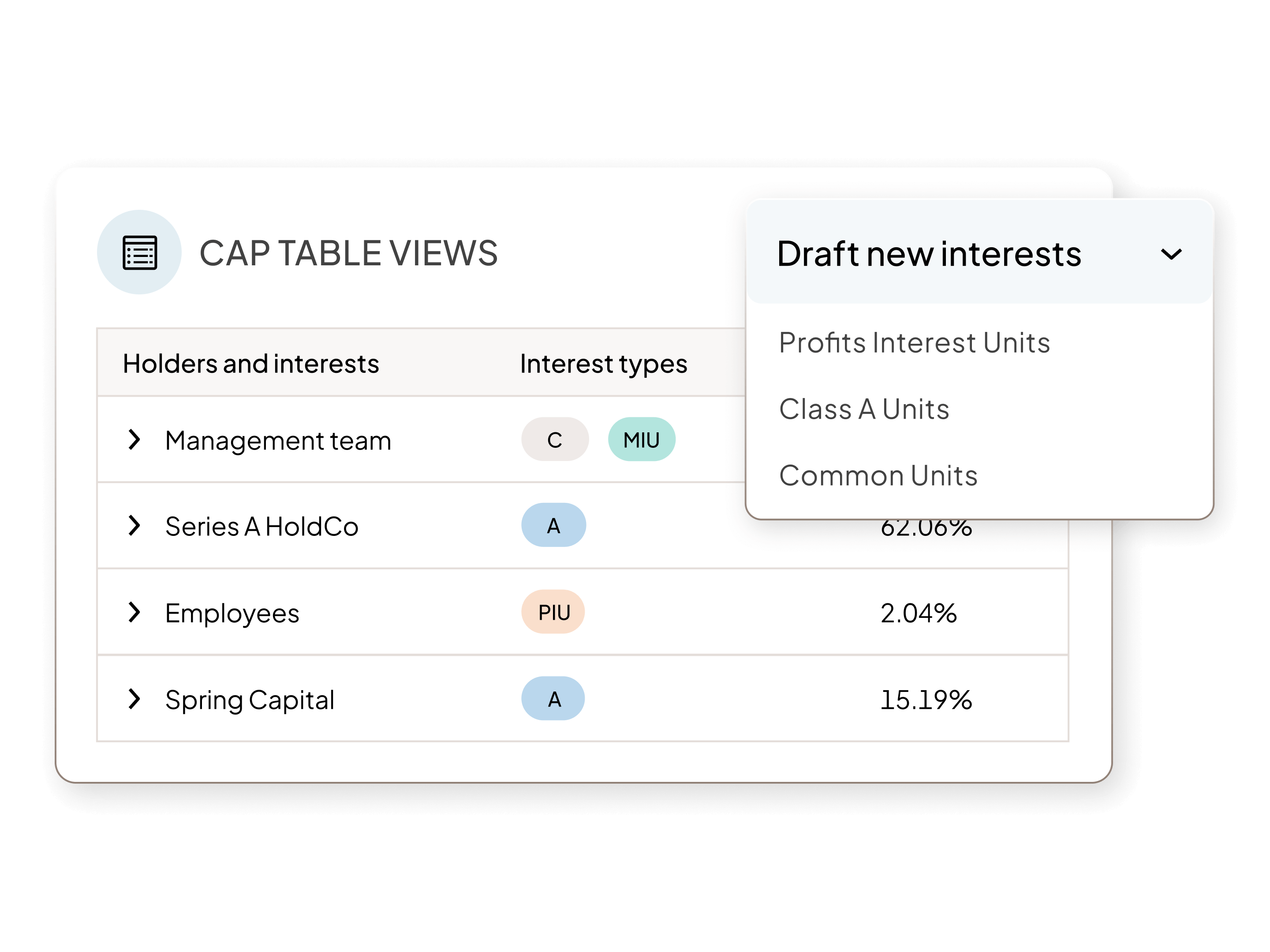 Product hero | Cap table - LLC | US