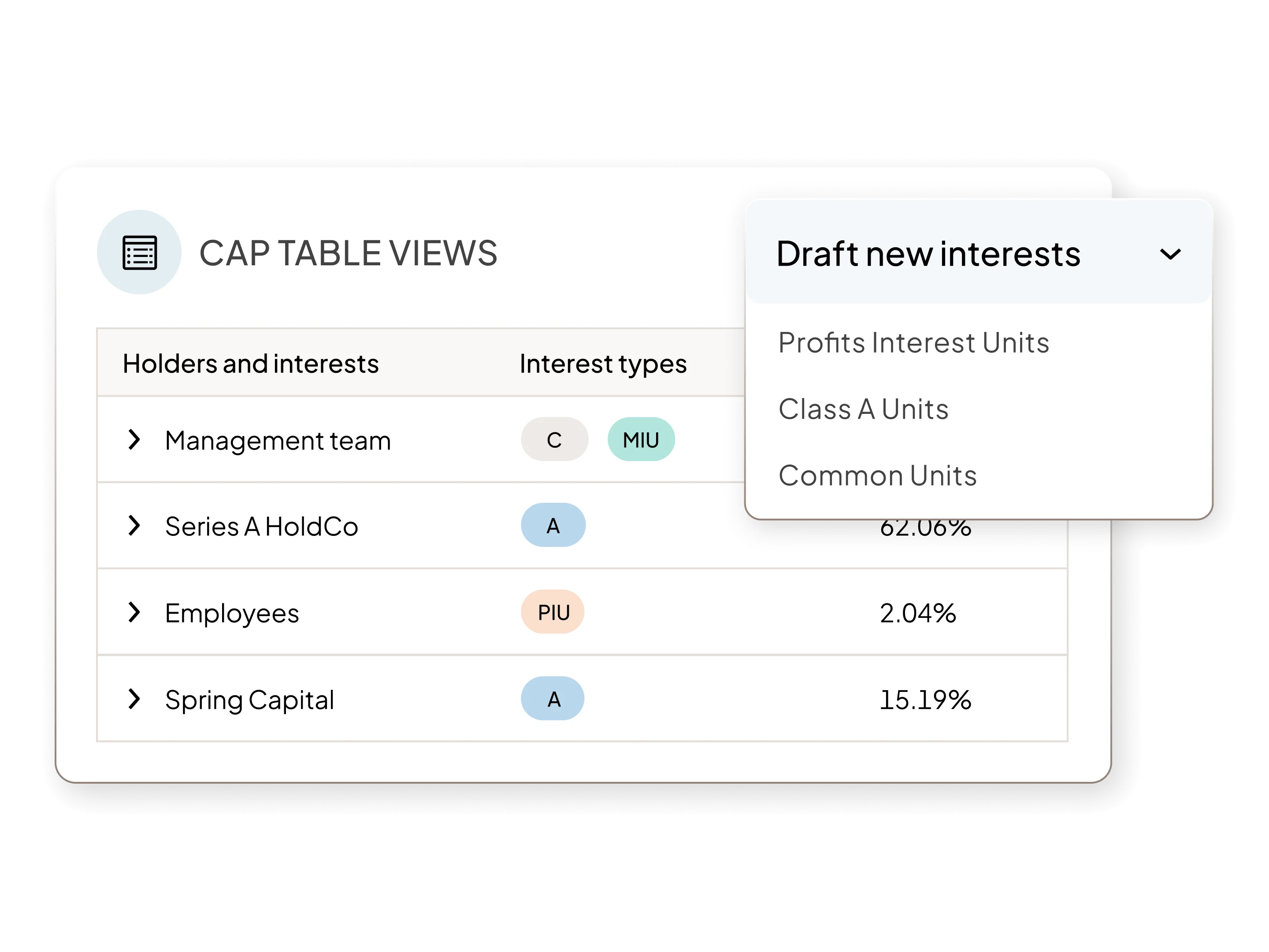 Product hero | Cap table - LLC | US