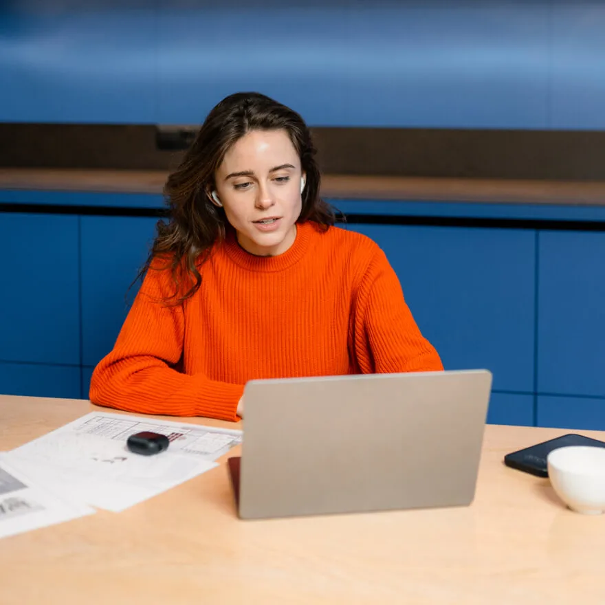 Image of woman using laptop