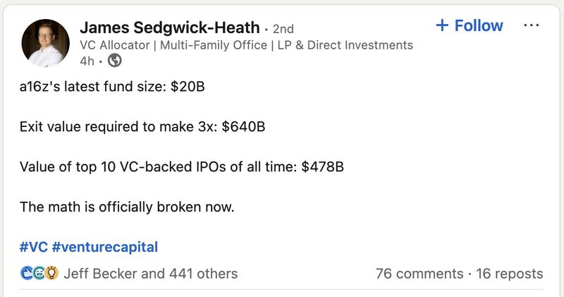 VC Math Is Not Broken It's Just Not One Asset Class Anymore