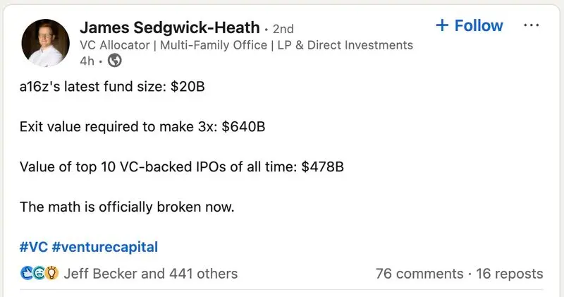 VC Math Is Not Broken It's Just Not One Asset Class Anymore