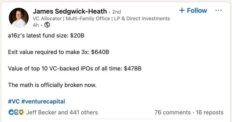 VC Math Is Not Broken It's Just Not One Asset Class Anymore