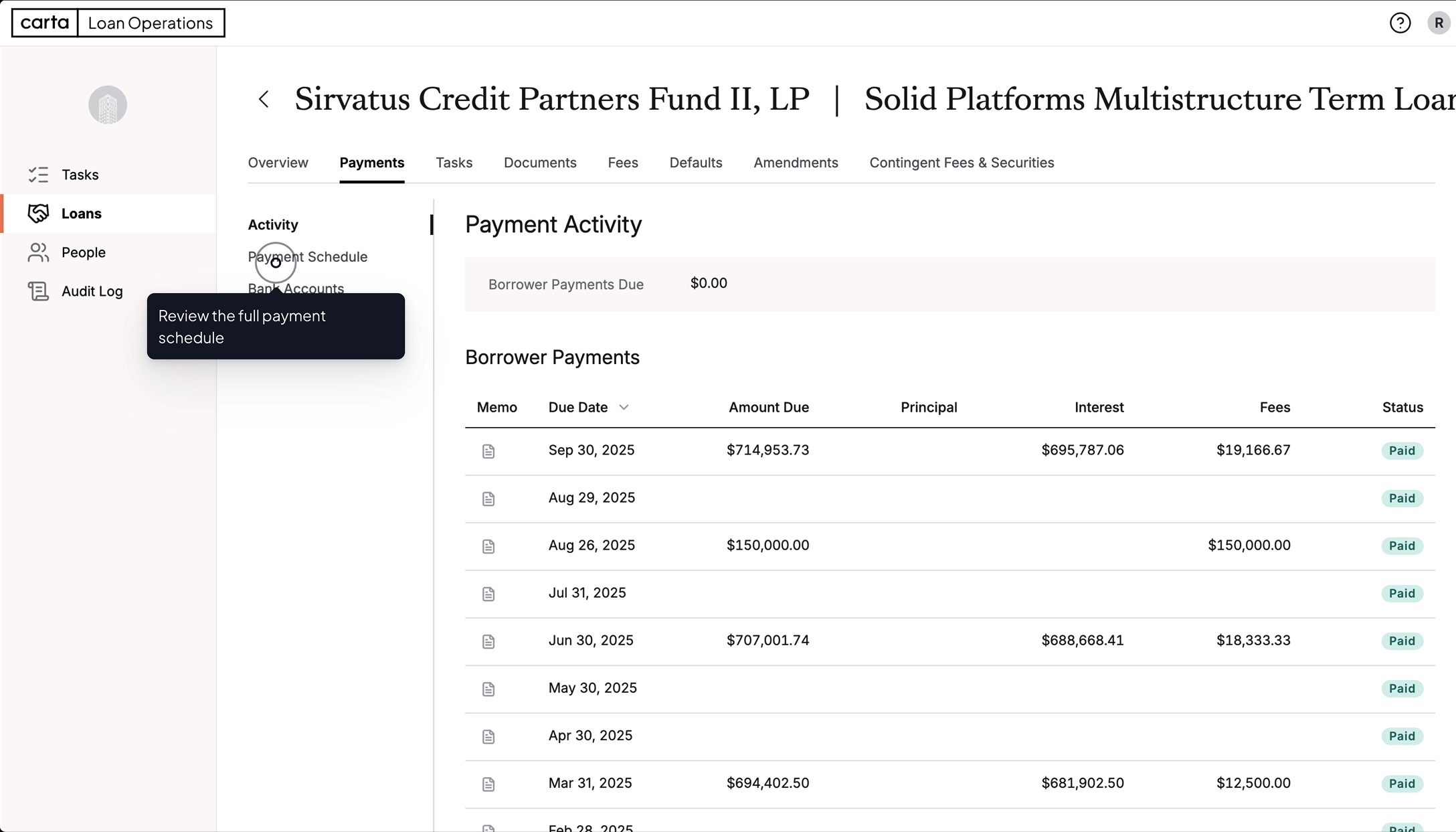 Tour Asset | Private Credit - Loan Operations | Borrower Portal View Thumbnail