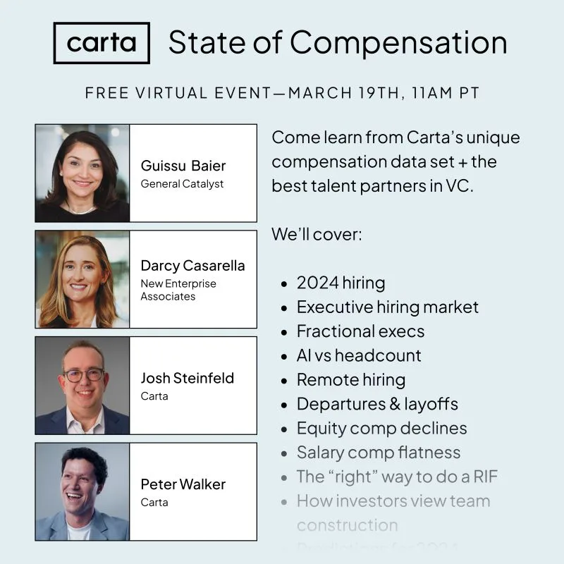 Join Us for the State of Startup Compensation Virtual Event