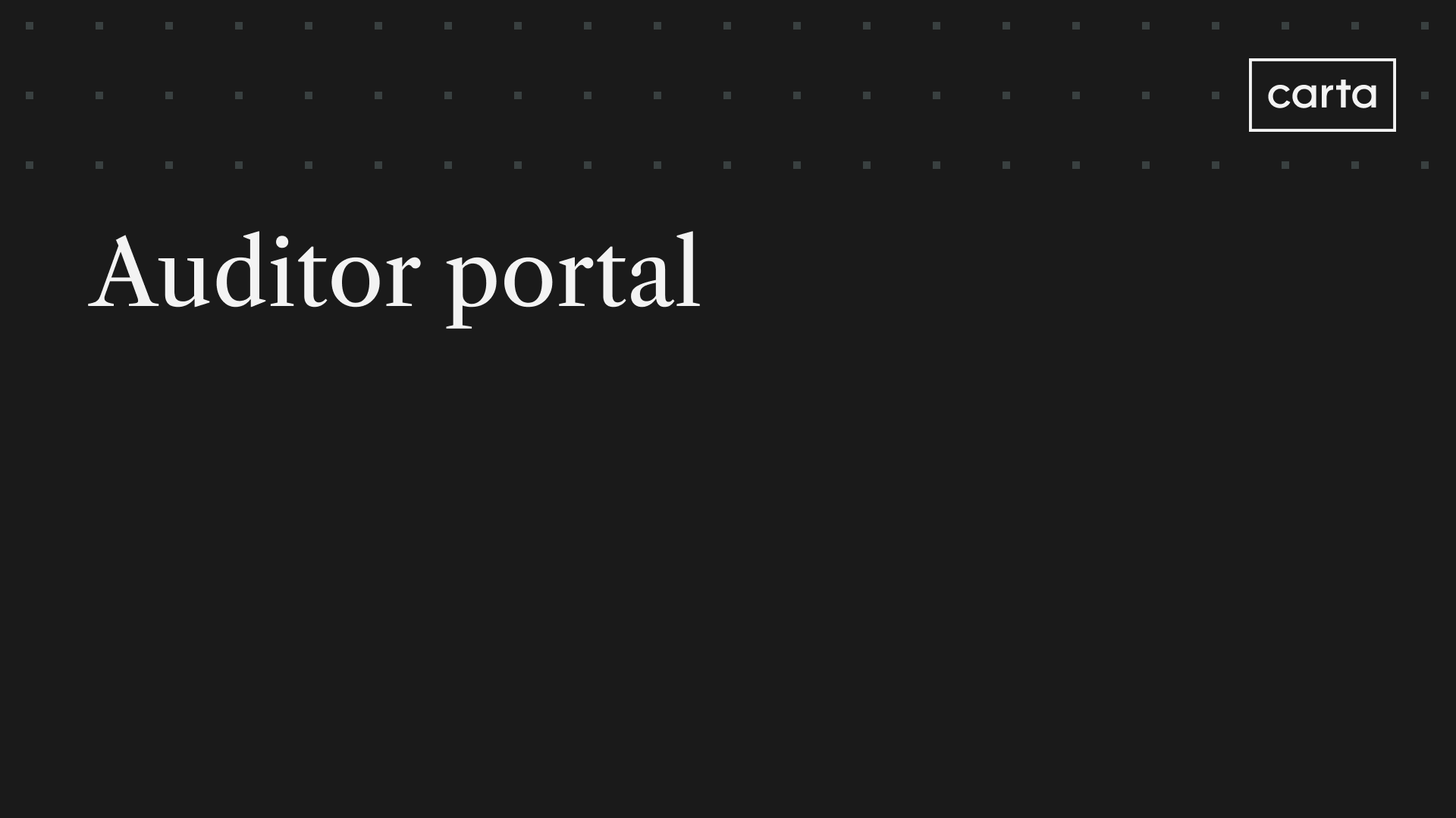 Auditor portal