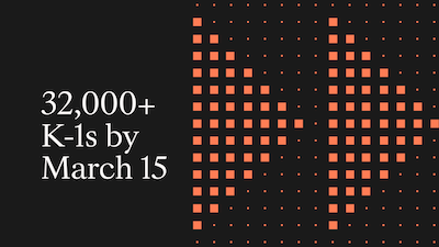 Deliver your K-1s by March 15