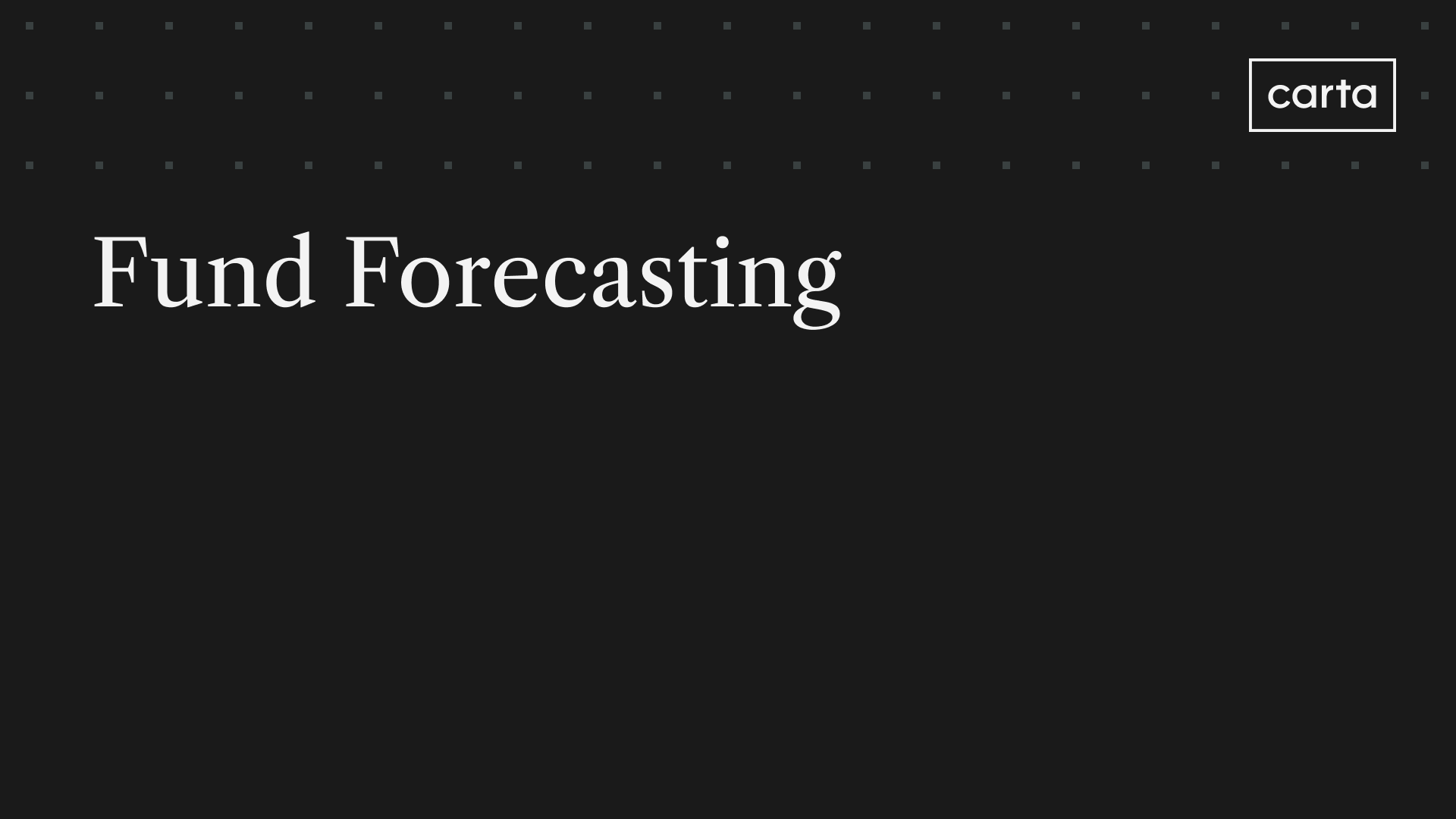 Fund forecasting