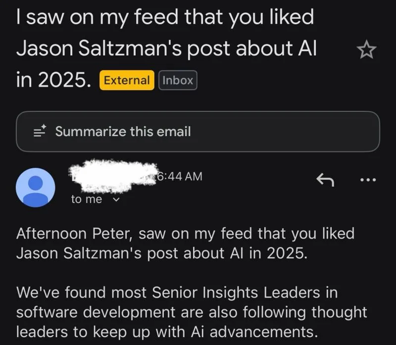 LinkedIn: Cold Outreach Triggered by LinkedIn Reactions Never Works
