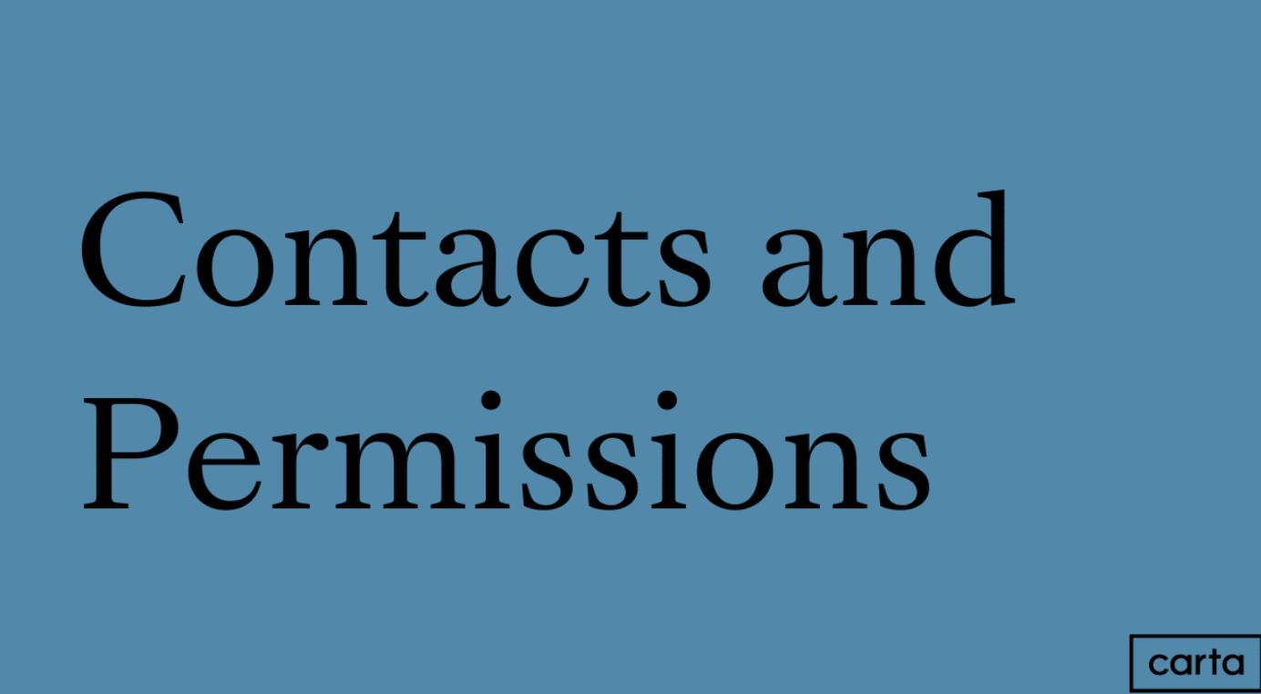 Contacts and Permissions