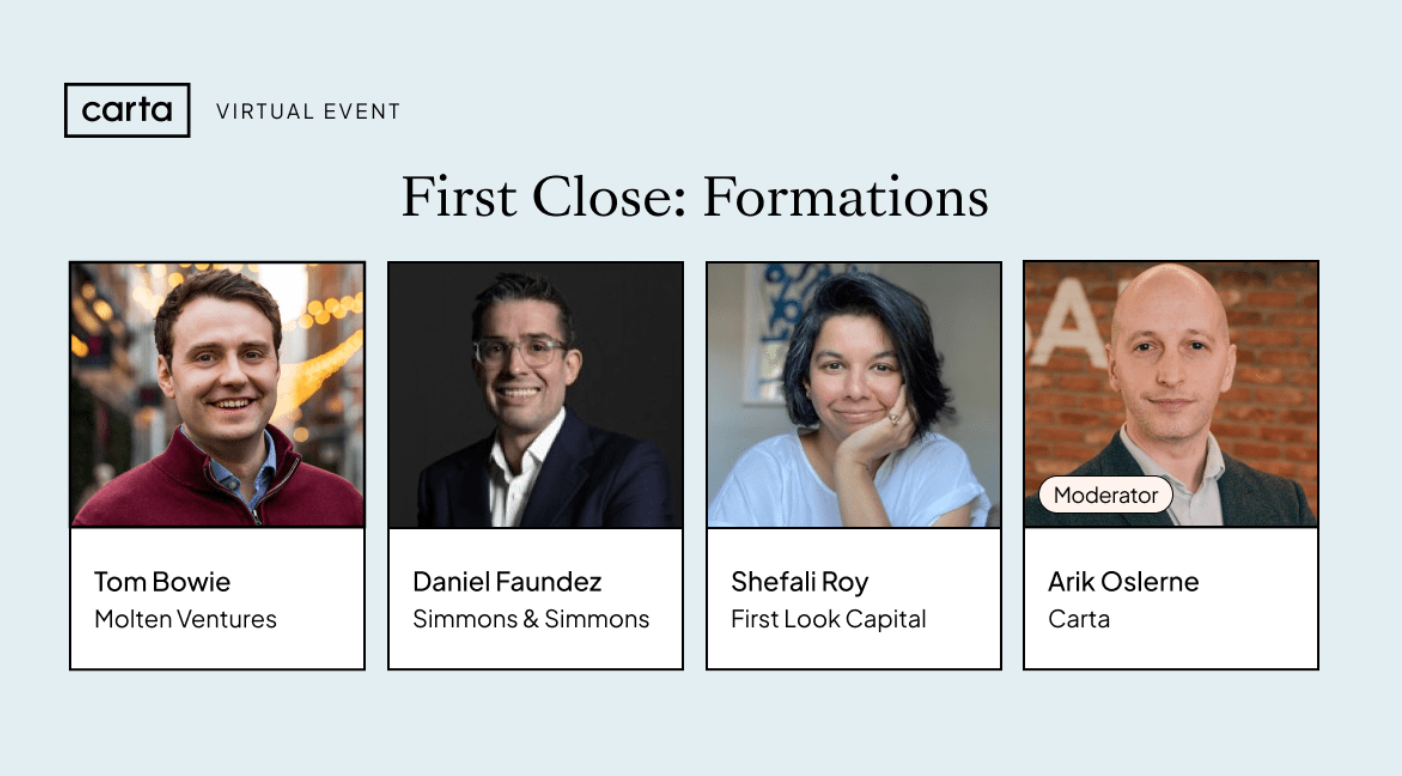 First Close: Formations - Carta Events & Webinars