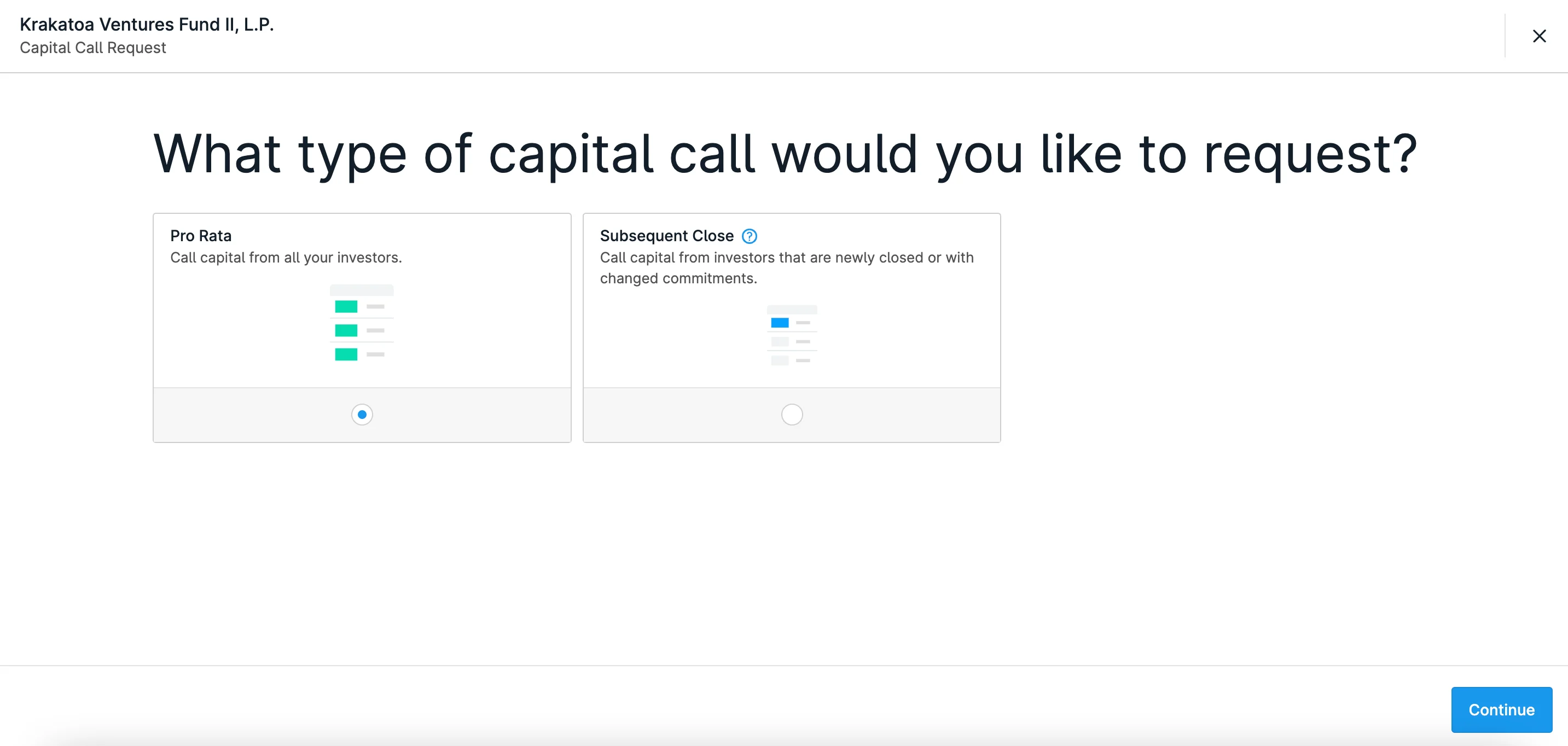 Image of capital calls tool