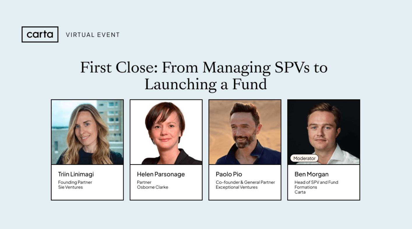 First Close: From Managing SPV’s to Launching a Fund