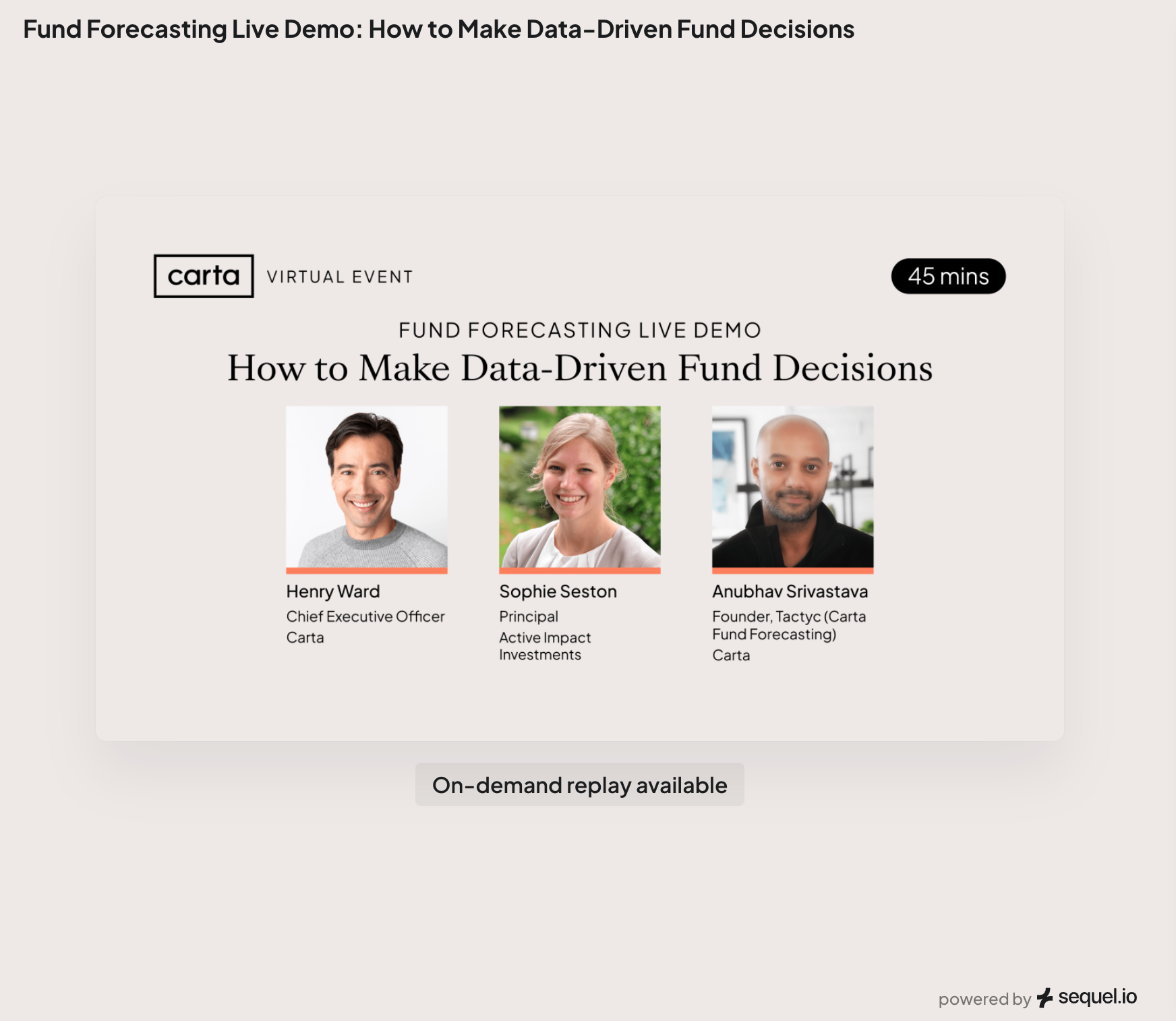 Fund Forecasting Live Demo: How to Make Data-Driven Fund Decisions