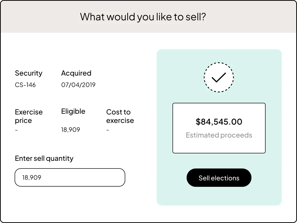 UI of tender offer software on Carta